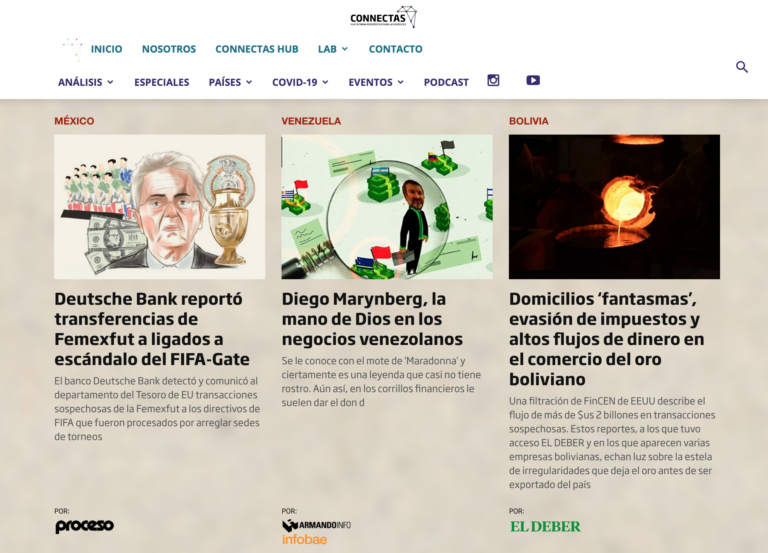 Connectas busca publicar las investigaciones de FinCEN Files publicadas en América Latina. (Captura de pantalla)